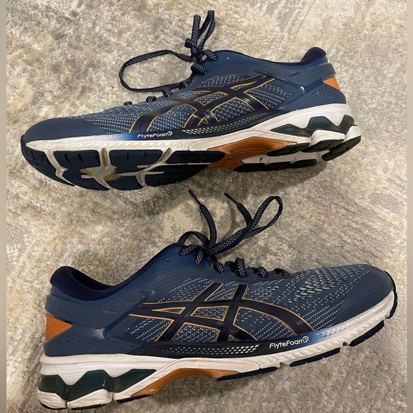 ASICS Kayano Men’s Size 12 F450919 Running Shoes Sneakers FlyteForm Blue Orange - Picture 5 of 8